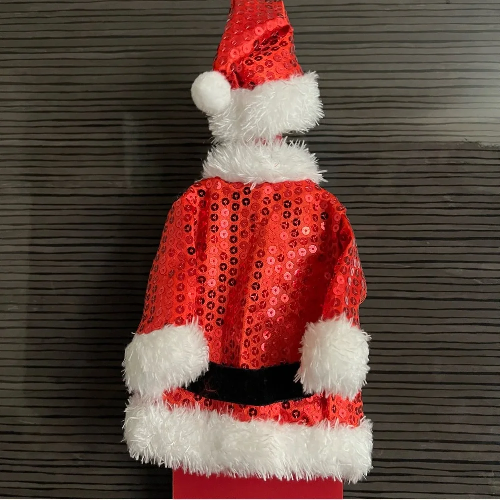 Santa bottle gift bag with topper NWT